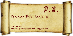 Prokop Mátyás névjegykártya