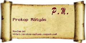 Prokop Mátyás névjegykártya